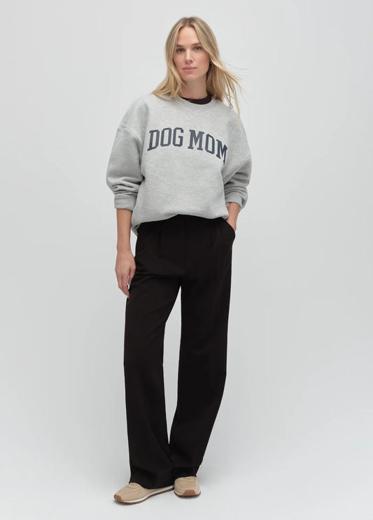 THE DOG MOM SWEATSHIRT - HEATHER GREY/NAVY