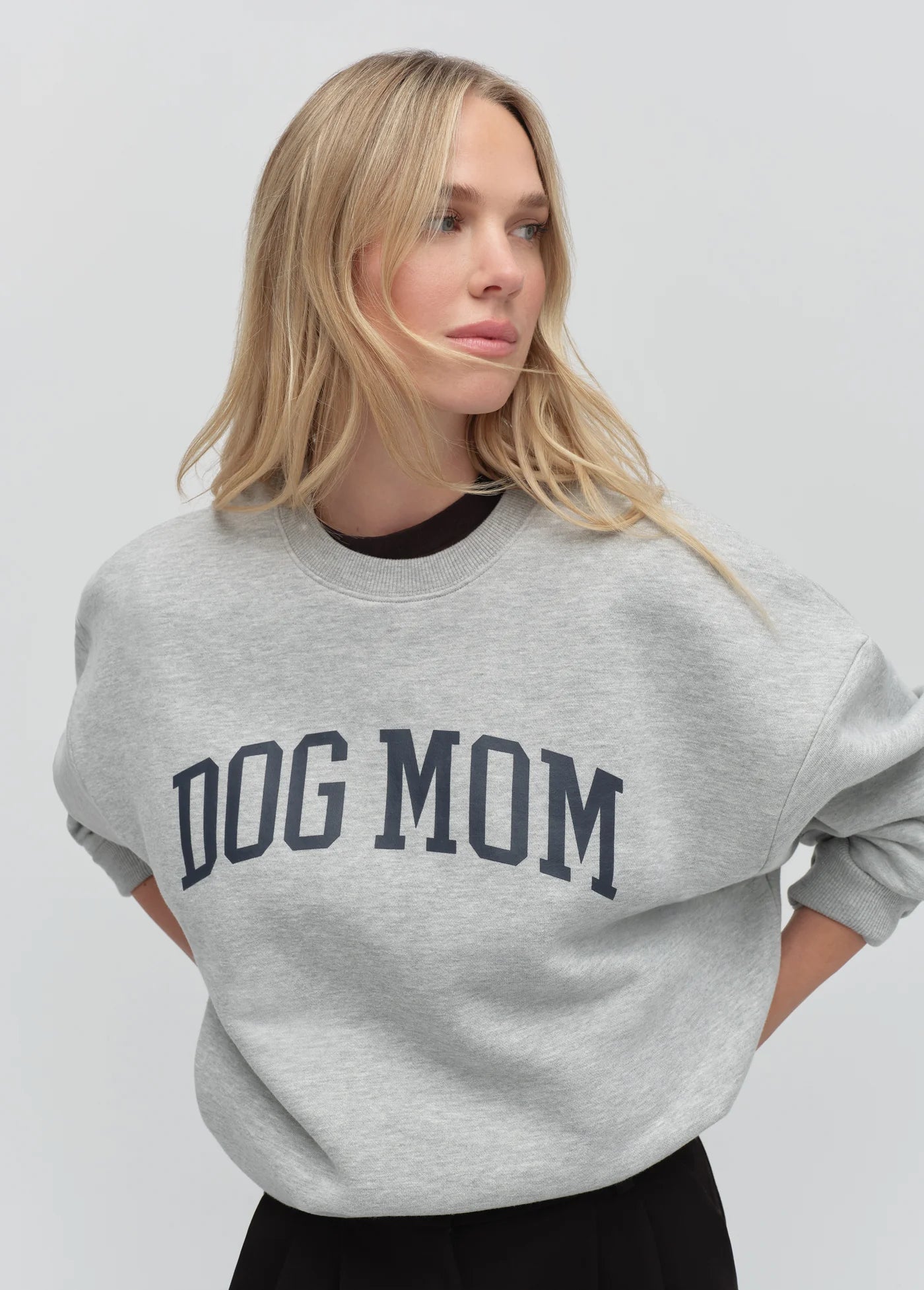 THE DOG MOM SWEATSHIRT - HEATHER GREY/NAVY