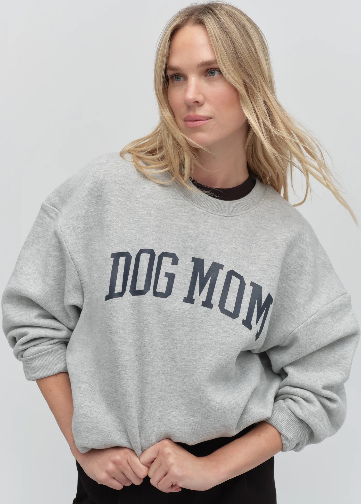 THE DOG MOM SWEATSHIRT - HEATHER GREY/NAVY
