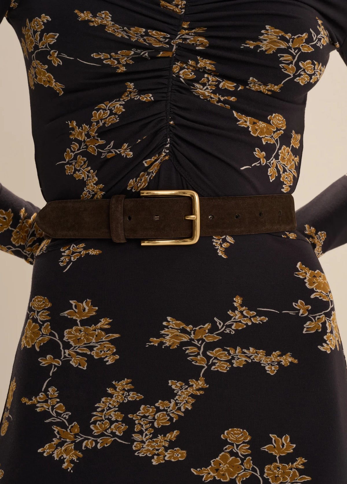 THE SUEDE HERITAGE BELT - CHOCOLATE/ANTIQUE BRAS