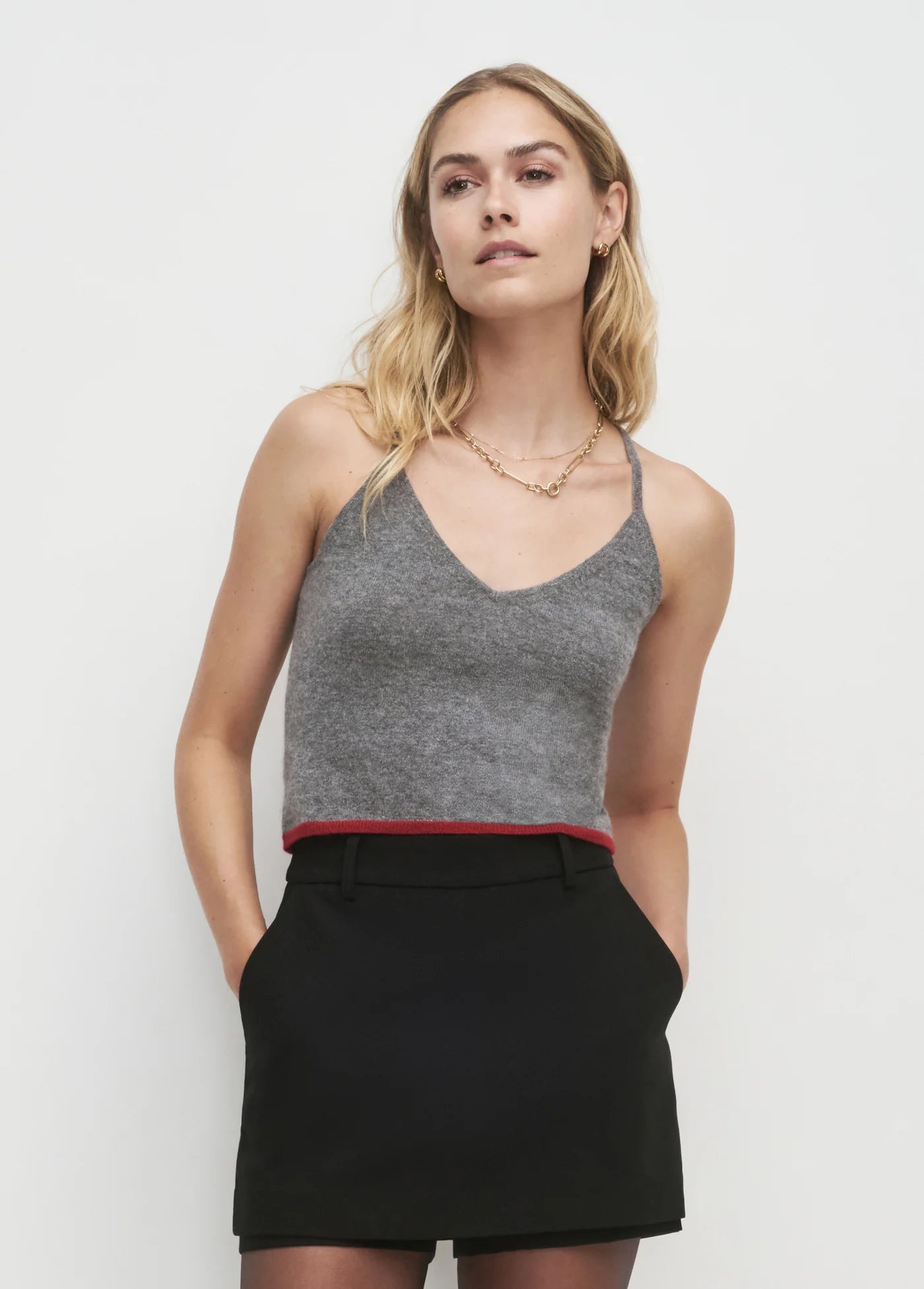 THE REBECCA CAMI - DARK CHARCOAL GREY