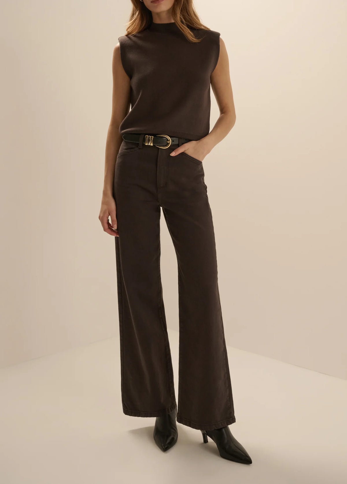 THE MISCHA WIDE LEG ANKLE - ESPRESSO
