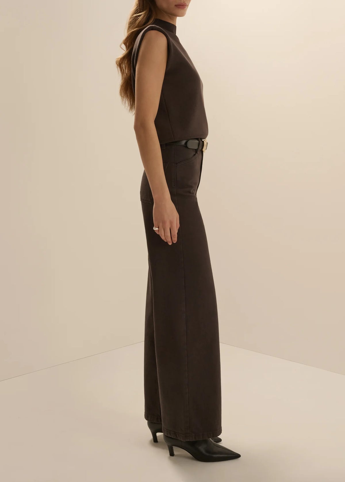 THE MISCHA WIDE LEG ANKLE - ESPRESSO