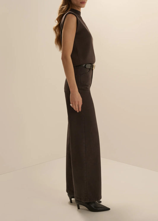 THE MISCHA WIDE LEG ANKLE - ESPRESSO