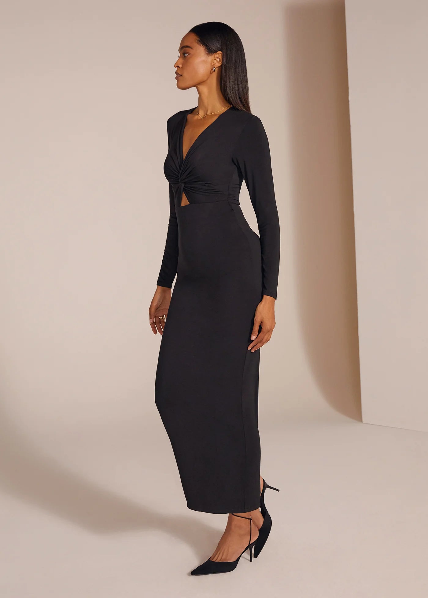 THE ANYWHERE DRESS L/S - BLACK