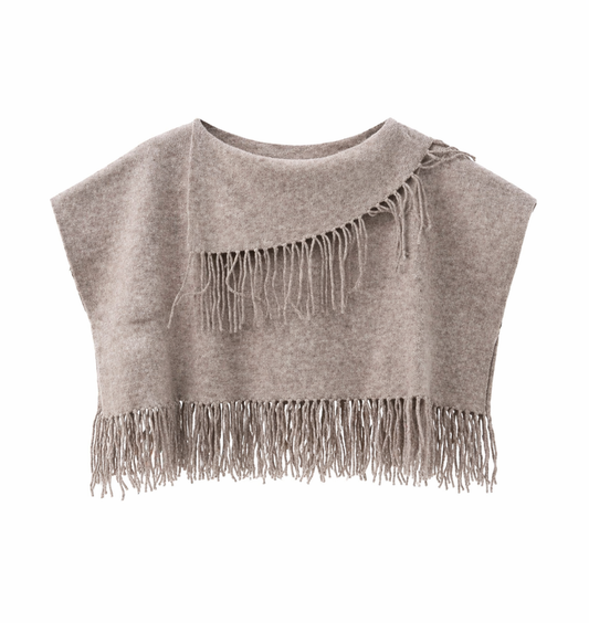 FRINGE WRAP - MUSHROOM