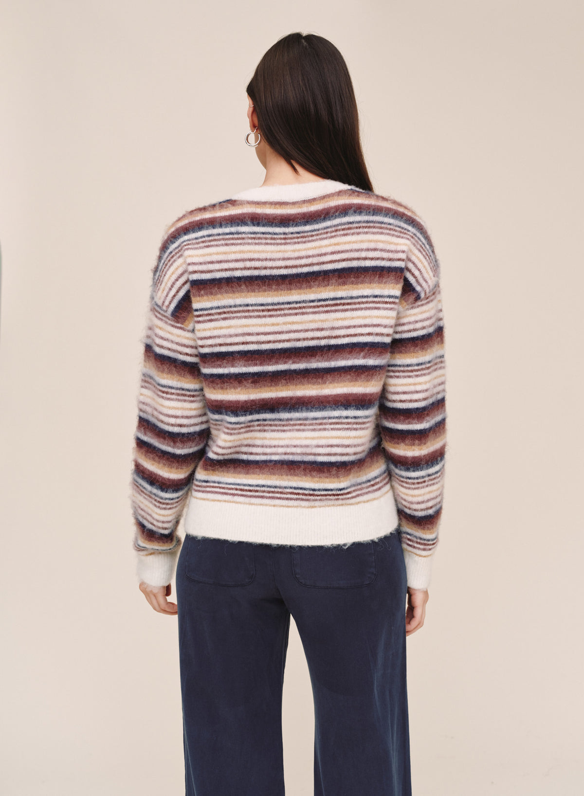 CREW NECK SWEATER - EMBER STRIPE