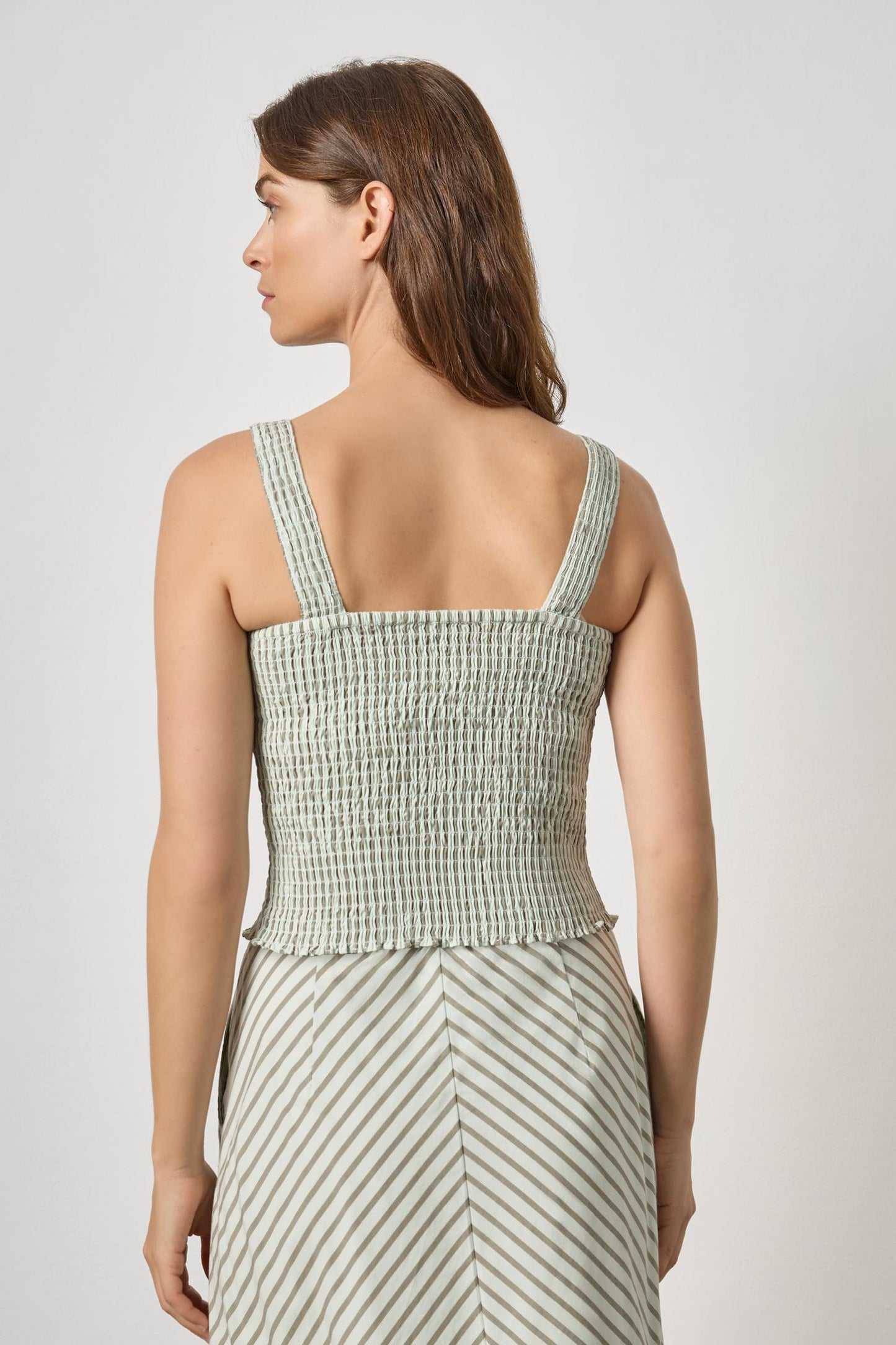 STRIPED SMOCKED TANK - POOL STRIPE