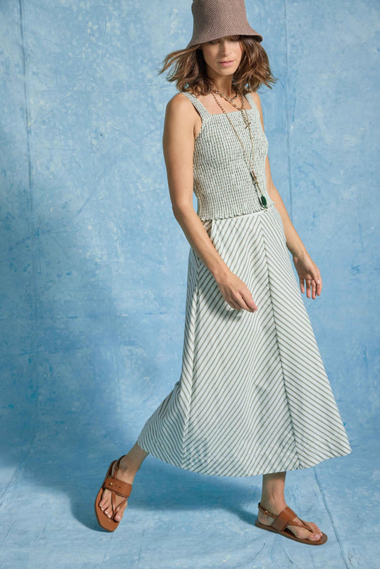 STRIPE MAXI SKIRT - POOL STRIPE