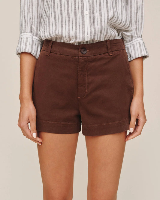 SIDE SLIT TENNIS SHORT - SIENNA BROWN
