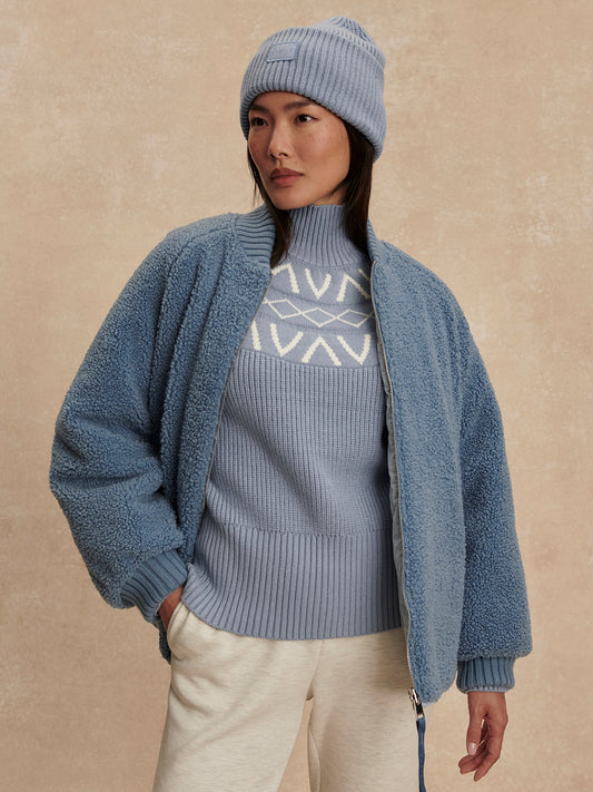 Serina Reversible Quilt Jacket - Coronet Blue / Ashley Blue