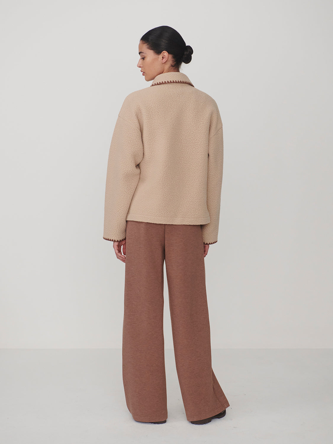 RUIKO ZIP THROUGH FLEECE - LIGHT TAUPE