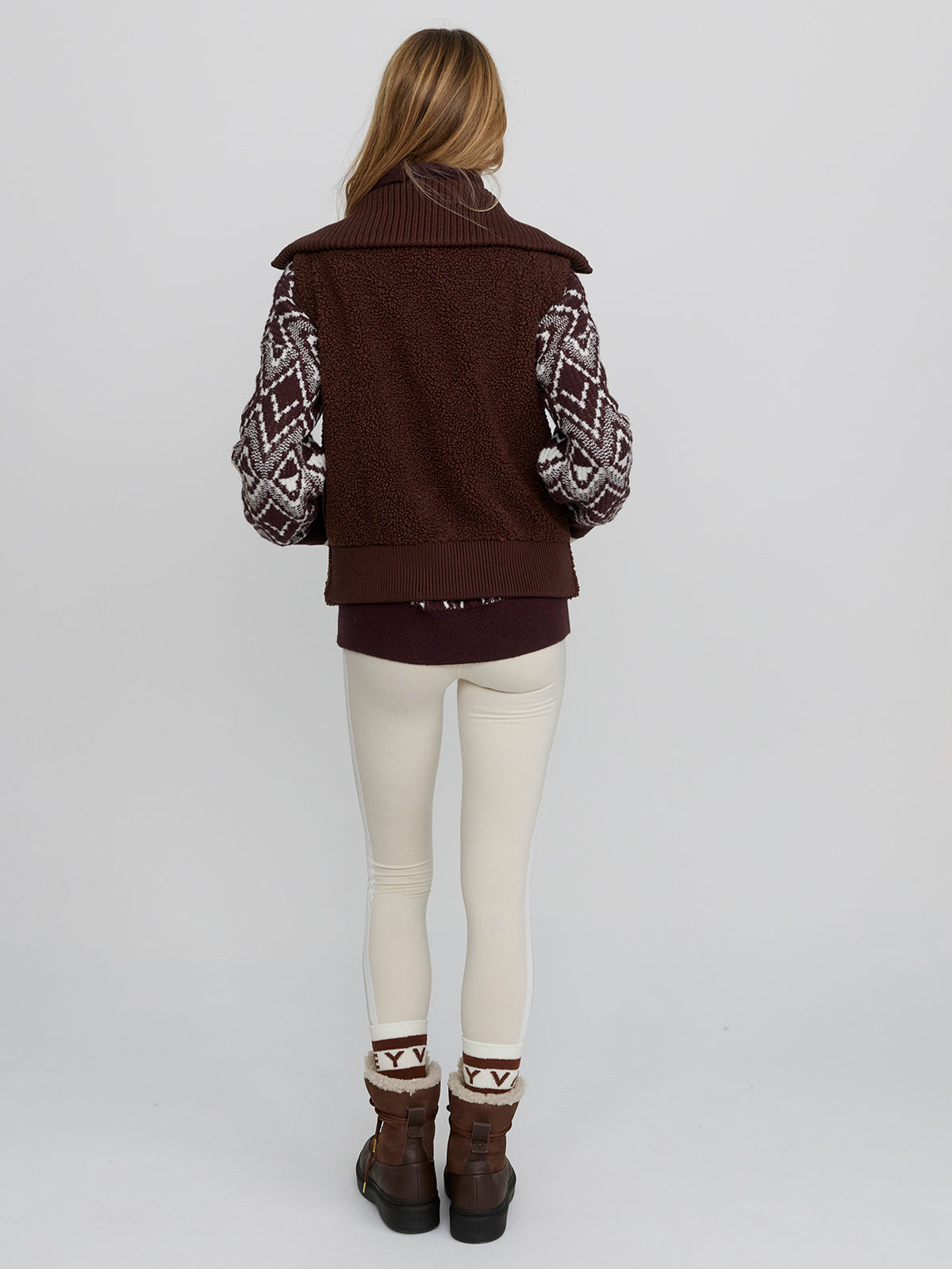 AMAND SHERPA GILET - SHAVED CHOCOLATE