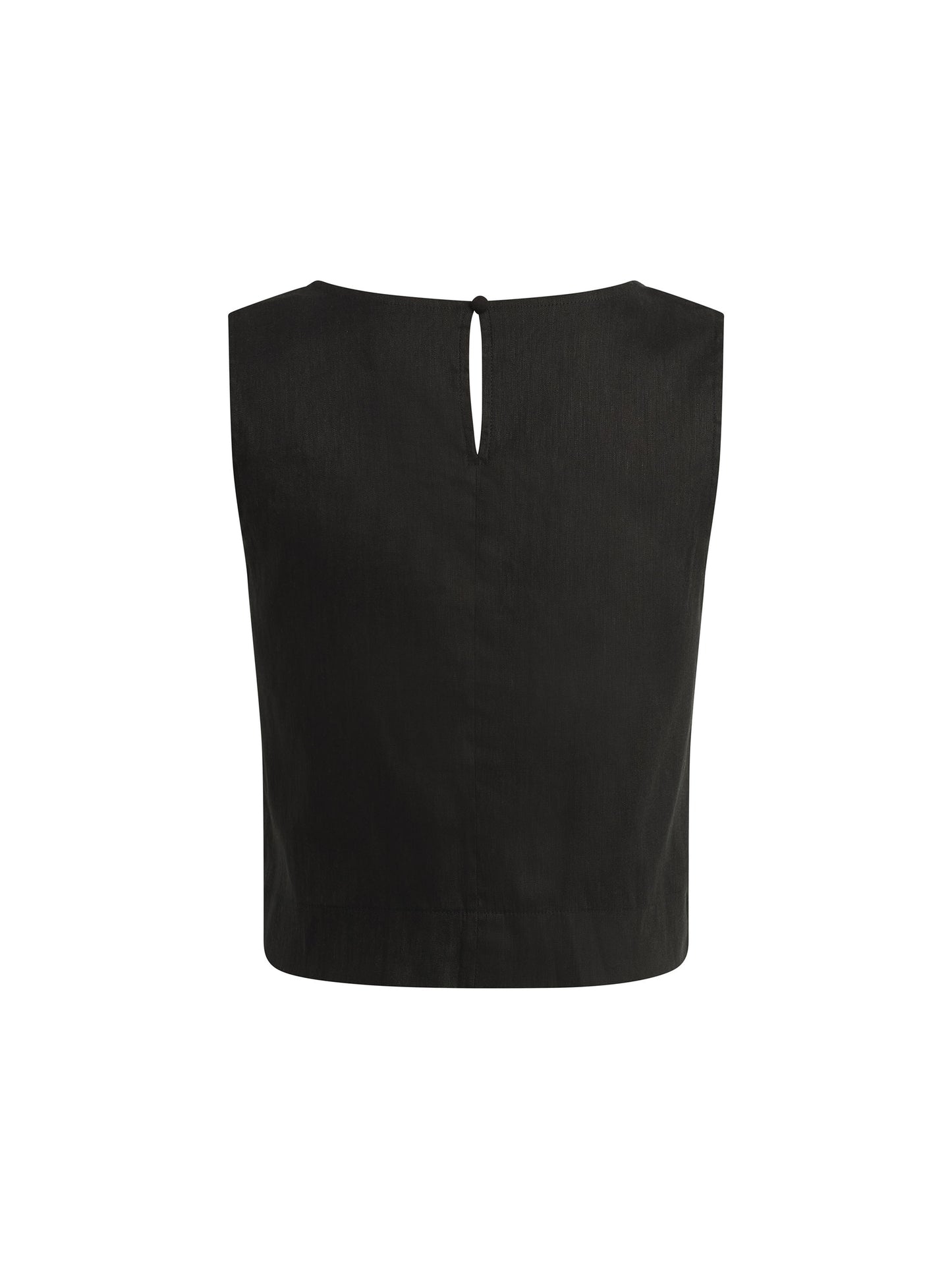 THE LINEN ABBY TOP - BLACK