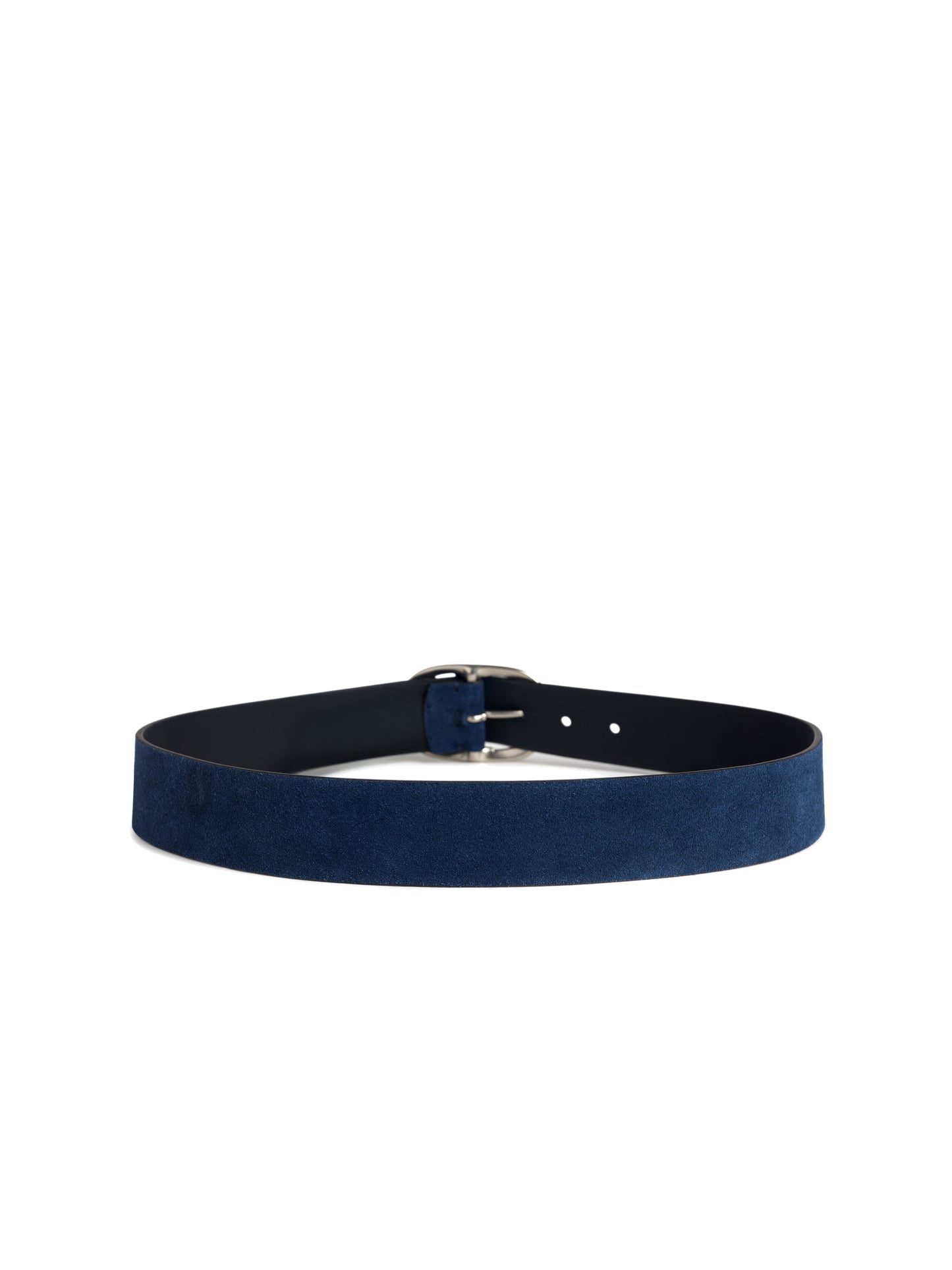 THE SUEDE JEAN BELT - NAVY/TUMBLED NICKE