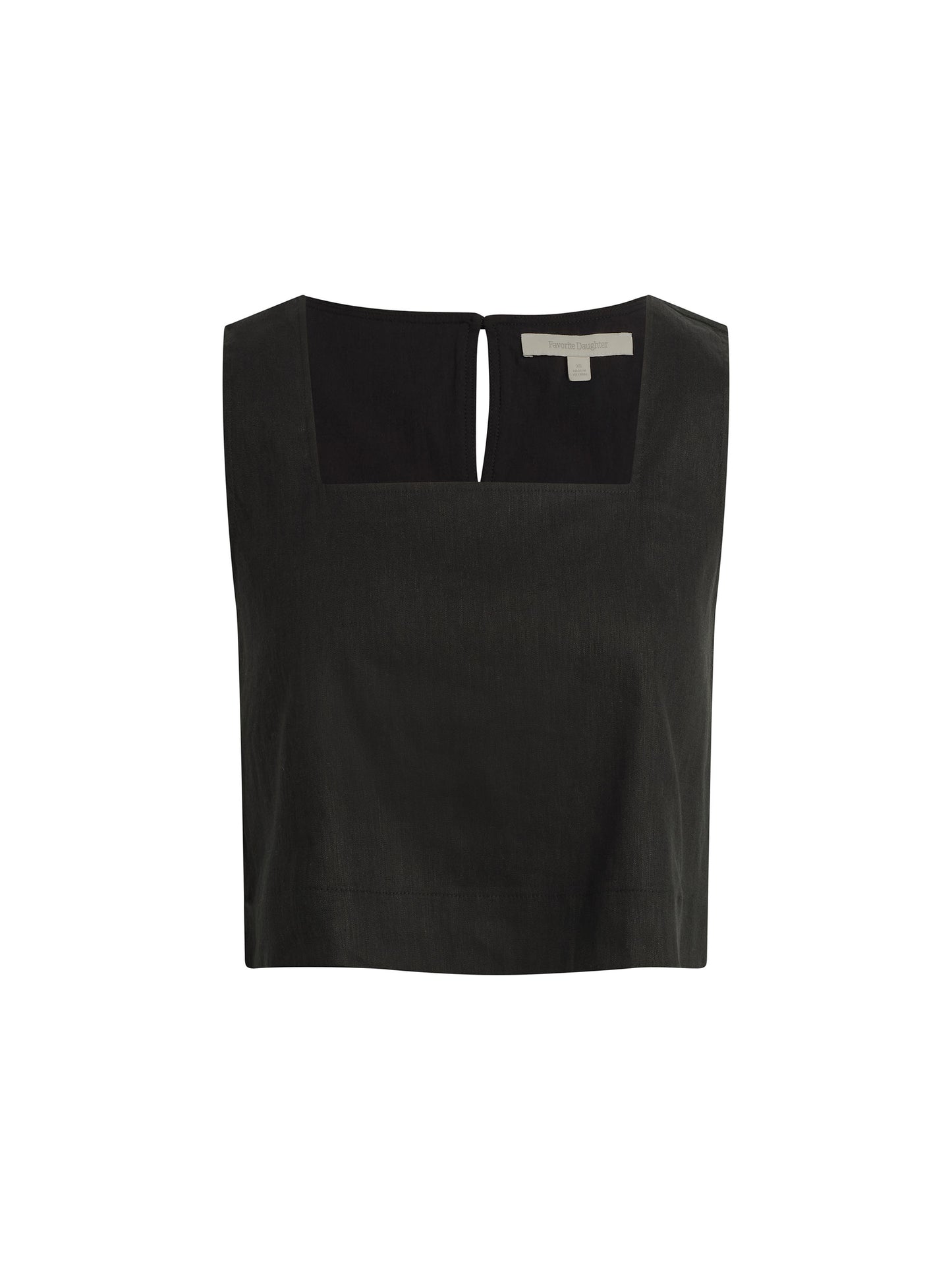 THE LINEN ABBY TOP - BLACK