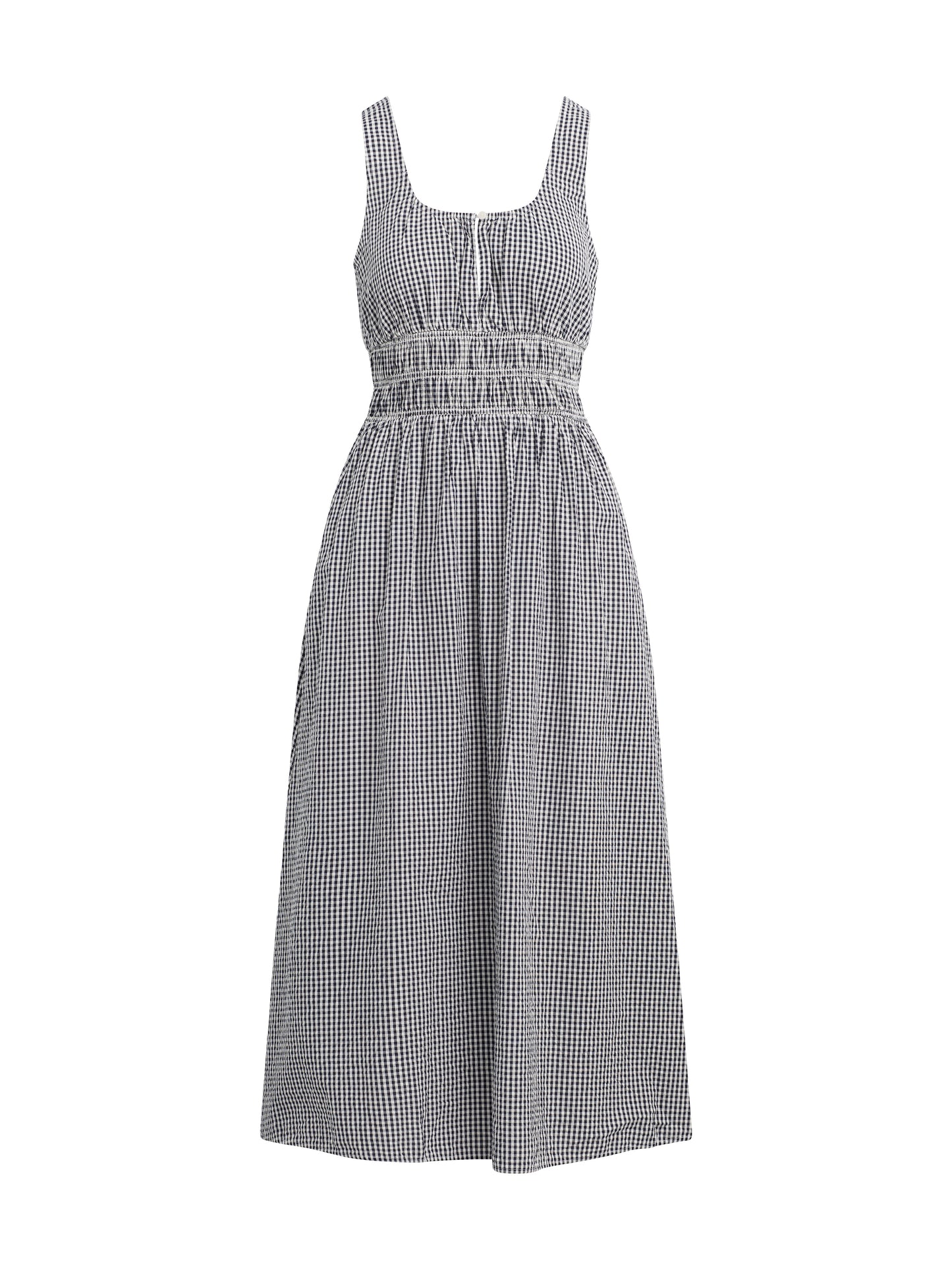 THE SLEEVELESS SWOON DRESS - NAVY/WHITE