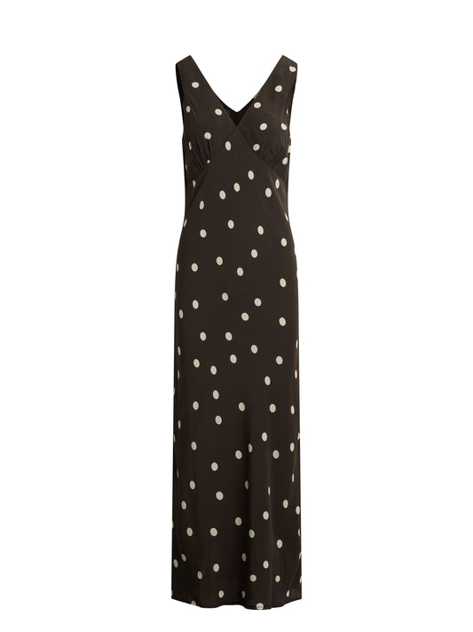THE ANYDAY ANYTIME DRESS - ESPRESSO POLKA DOT
