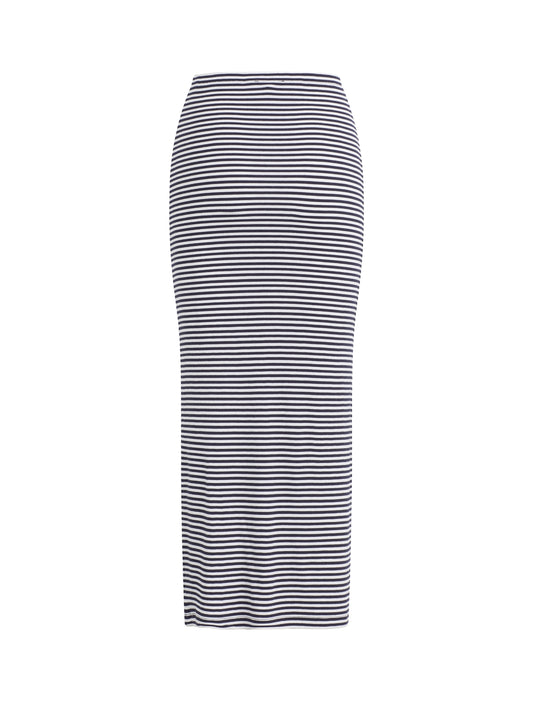 THE FOUNDATION MIDI SKIRT - NAVY/WHITE STRIPE