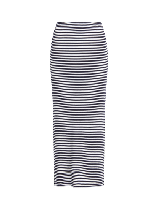 THE FOUNDATION MIDI SKIRT - NAVY/WHITE STRIPE