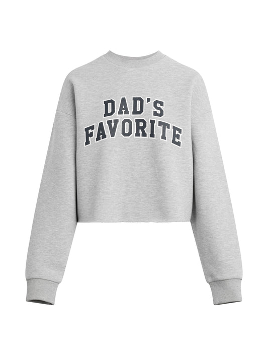 THE CROPPED DAD'S FAVORITE SWEATSHIRT - HEATHER GREY/NAVY