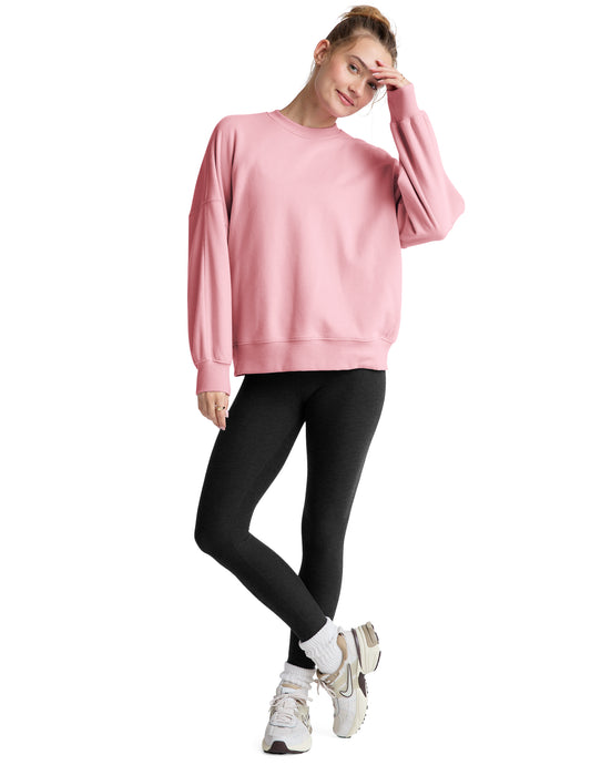 LUXEFLEECE OVERSIZED SWEATSHIRT - FROSTY PINK