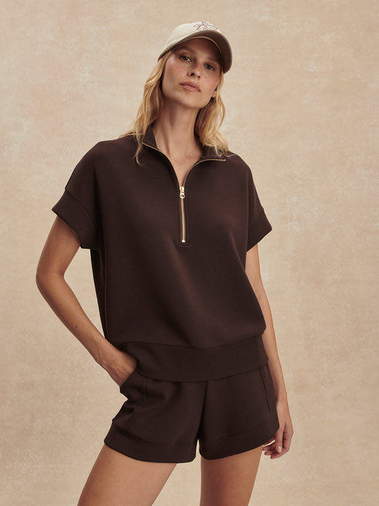 RITCHIE SHORT SLEEVE SWEAT - COFFEE BEAN