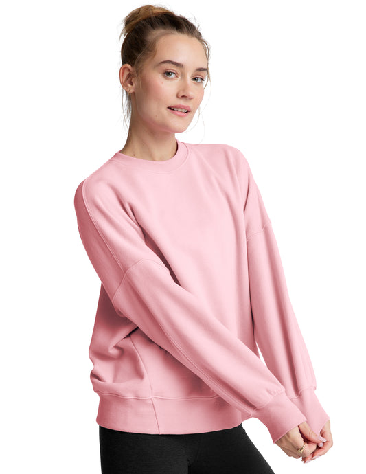 LUXEFLEECE OVERSIZED SWEATSHIRT - FROSTY PINK