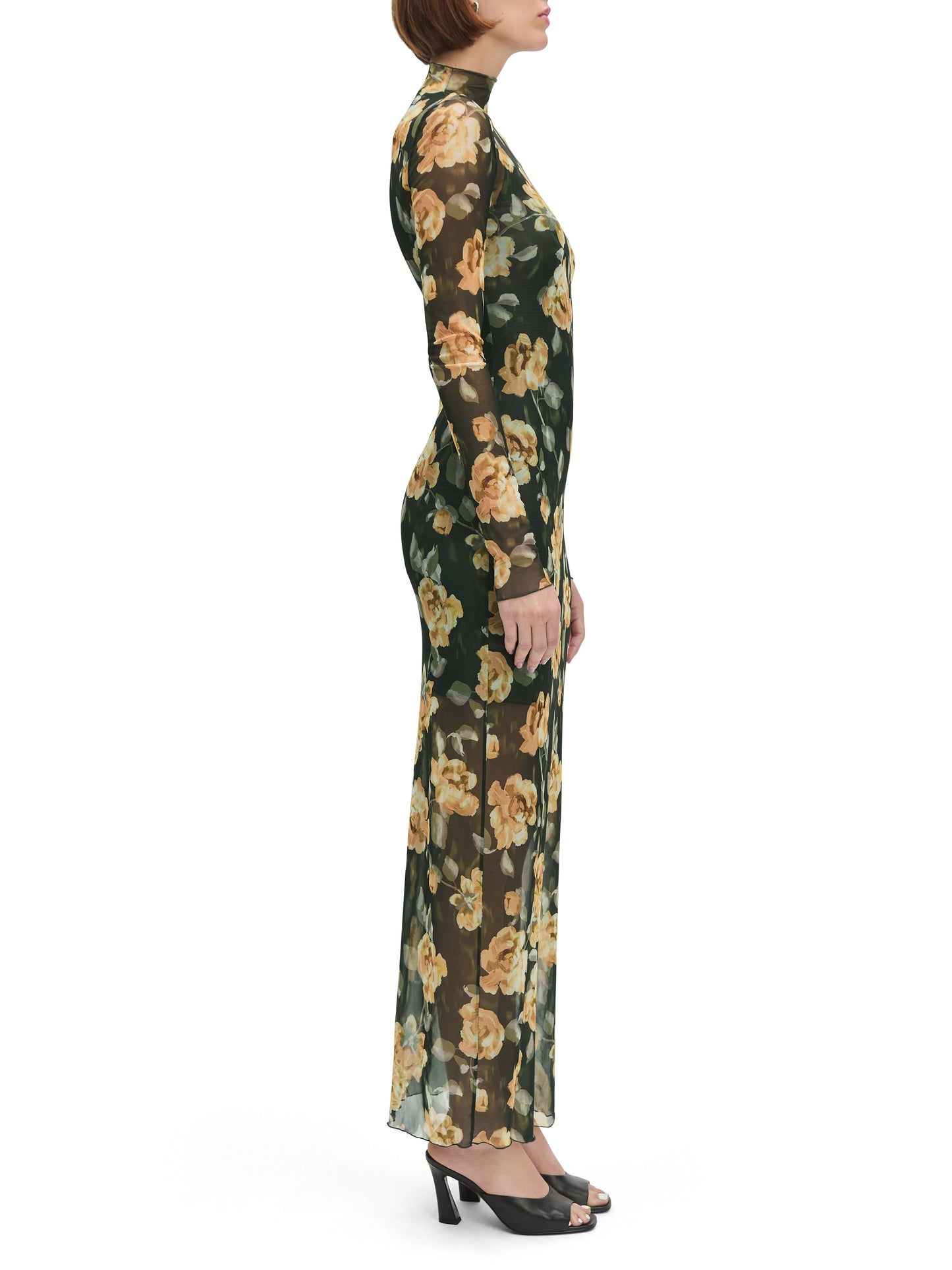 THE SHEER FANTASY DRESS - GOLDEN FLOWERBED