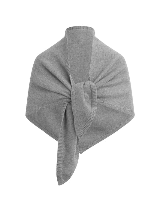 THE OVERSIZED TRIANGLE SCARF - HEATHER GREY