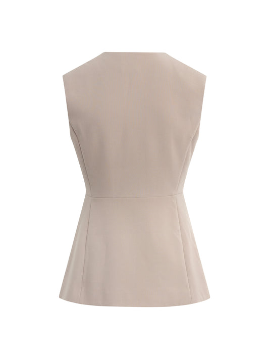 THE CLOCKING IN TOP  - SOFT TAUPE