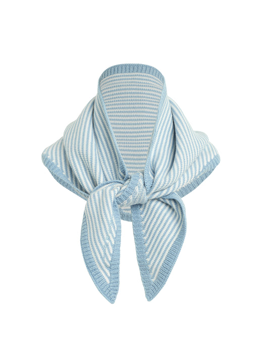 THE STRIPE TRIANGLE SCARF - BLUE/ WHITE STRIPE