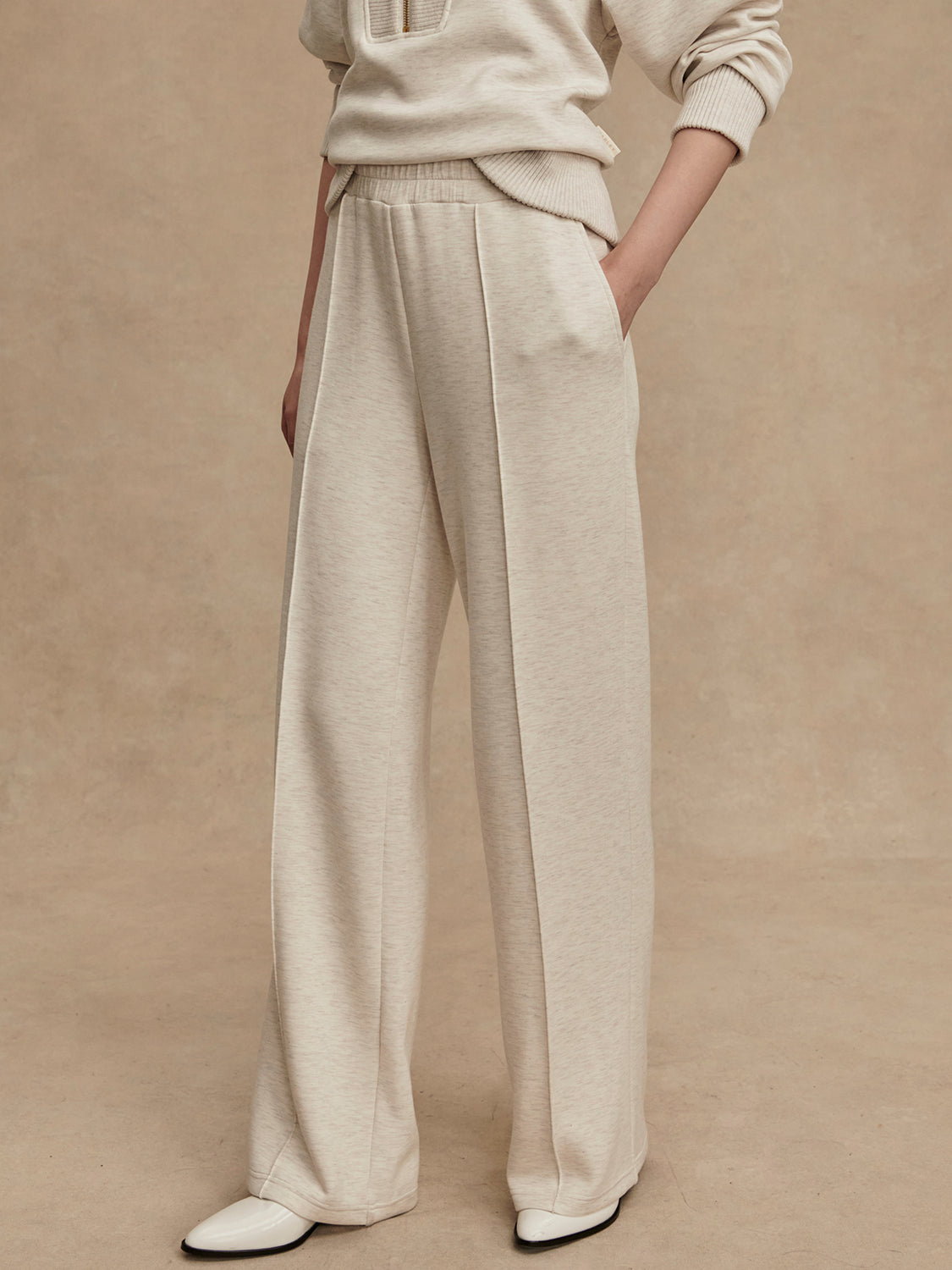 THE WIDE LEG PANT 30 - IVORY MARL