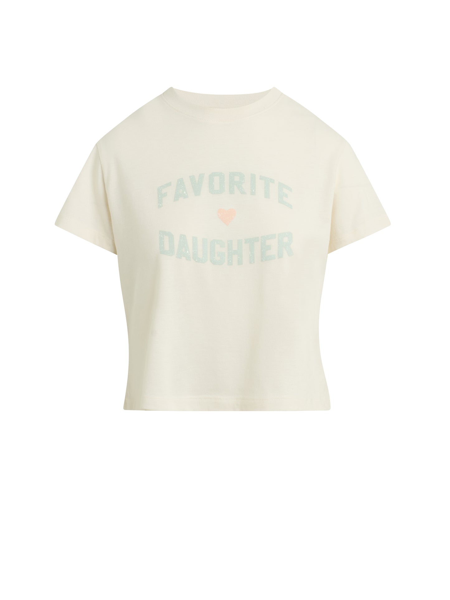 THE CROPPED FAVORITE DAUGHTER TEE - GARDENIA/LIGHT SAGE