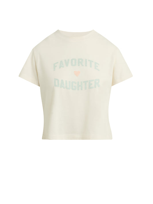 THE CROPPED FAVORITE DAUGHTER TEE - GARDENIA/LIGHT SAGE