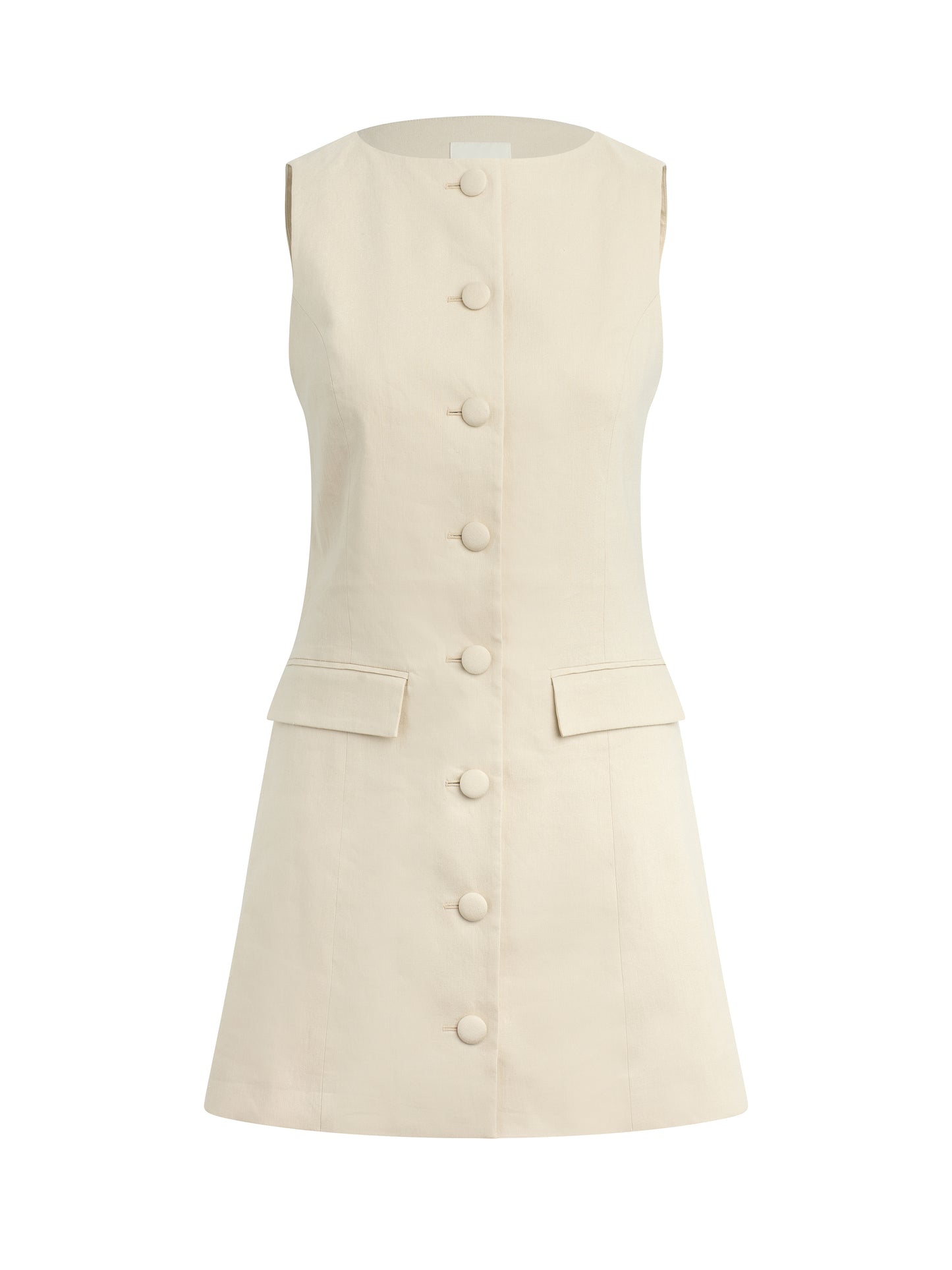 THE CECE LINEN DRESS - LIGHT KHAKI