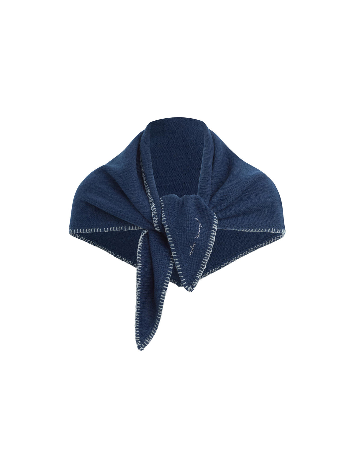 THE STITCHED TRIANGLE SCARF - MIDNIGHT/GREY