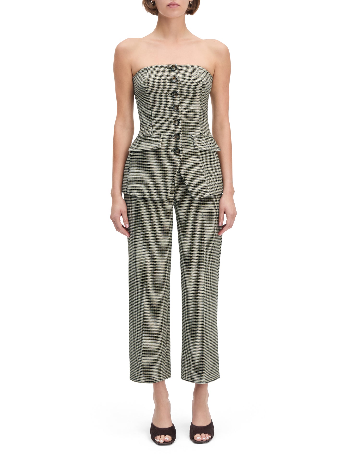 THE PHOEBE BUSTIER - CHESIRE HOUNDSTOOTH