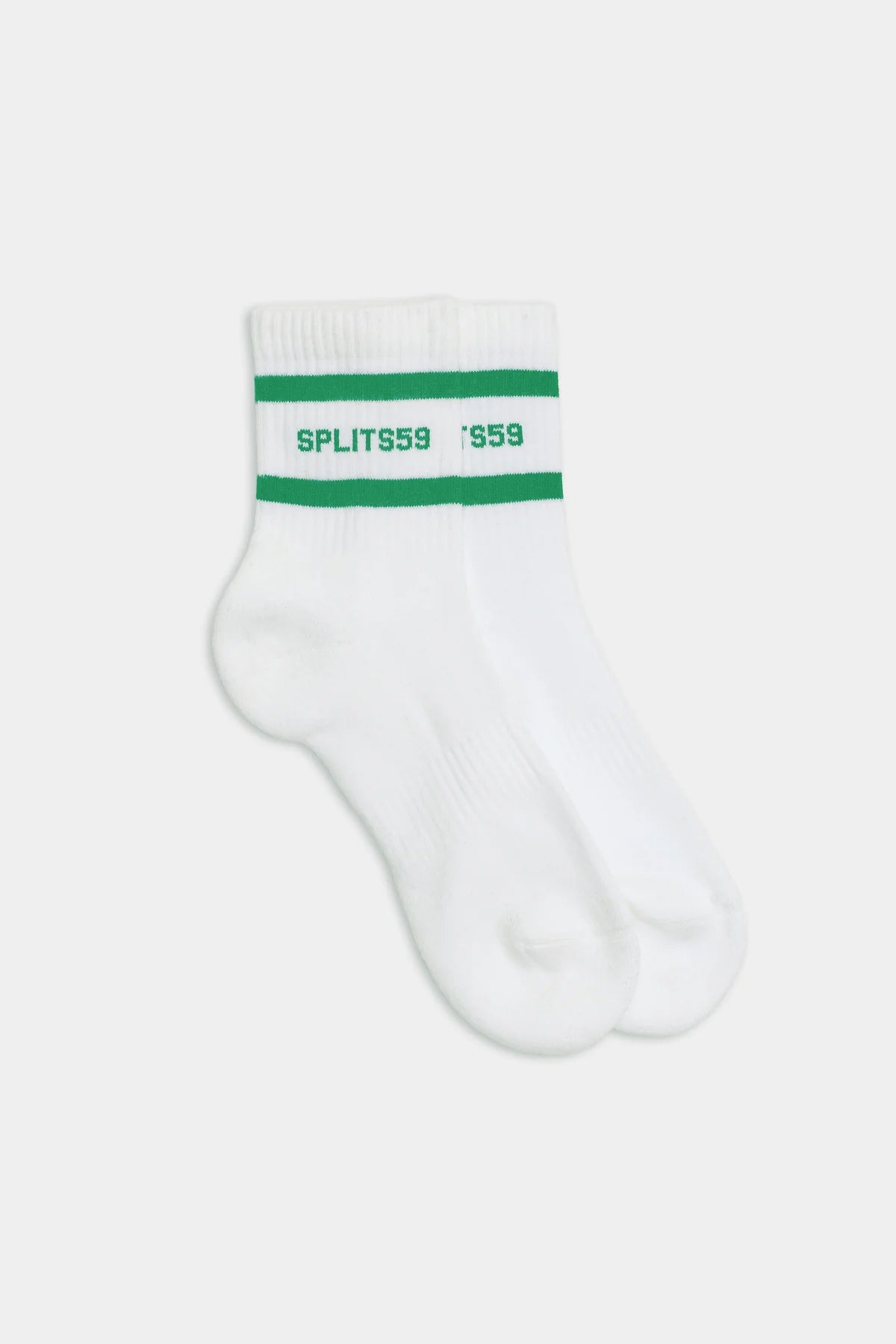 LOGO STRIPE QUARTER SOCKS - WHITE/GRASS