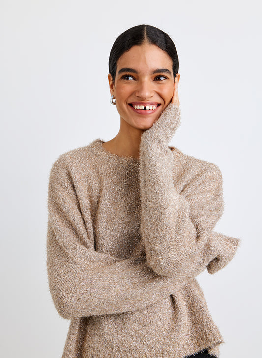 SLOUCHY SWEATER - GOLD SHIMMER